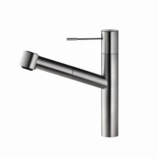 KWC Hebelmischer ONO Auszugbrause, A220, Flex, Niederdruck, edelstahl 10155033700FL