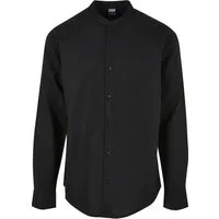 URBAN CLASSICS Langarmshirt Urban Classics Herren Cotton Linen Stand Up Collar Shirt (1-tlg)
