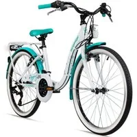 bergsteiger Kinderfahrrad Atlantis 20, 24 Zoll Mädchenfahrrad, 6 - 11 Jahre, StVZO, 18 Gang Shimano Tourney RD-TY300 Schaltwerk, Kettenschaltung, V-Bremse