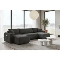 OTTO home Wohnlandschaft JONAA, U-Form, 311 cm Schlafsofa (133/270)-OTTO. Verlässliche Qualität, Tonnentaschen-Federkern, Bettkasten, Cord, Struktur