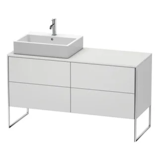 Duravit XSquare Konsolenwaschtischunterbau bodenstehend Weiß Seidenmatt 1400x548x778 mm - XS4923L363 XS4923L3636