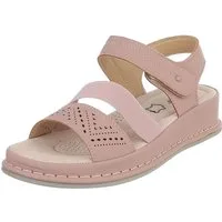 Ital-Design Damen Sandale mit Fersenriemen und Komfortsohle Riemchensandalette (91849612) Keilabsatz/Wedge Keilsandaletten in Altrosa