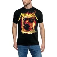 metallica Print-Shirt METALLICA Fire BAND T-SHIRT Schwarz Herren L XL XXL Metallica Bandshirt