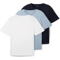 TOM TAILOR T-Shirt (Packung, 3-tlg) mit Logo-Stickerei