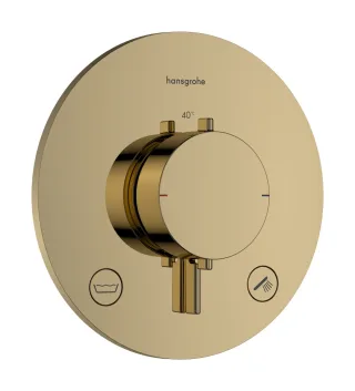 Hansgrohe Thermostat Unterputz Ecostat Comfort S Fertigset 2 Verb.m.Sicherungskombi. polished gold  33718990