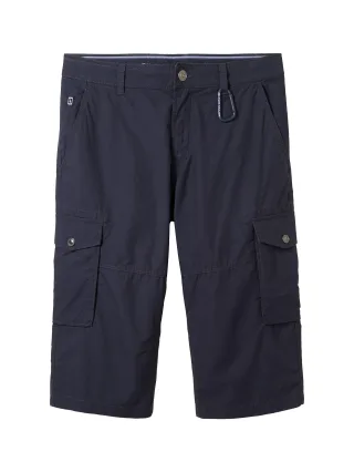 Tom Tailor - Bermudashorts mit Print navy geometric structure - Gr. - 34
