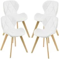 en.casa Esszimmerstuhl, »Älmhult« 4er Set Stuhl 78x47x52 cm Kunstleder Weiß