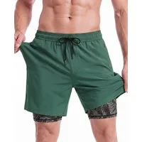 MaaMgic Shorts Herren Elastan kurze Hose 2-in-1 Badehose schnelltrocknend Sporthose (1-tlg)
