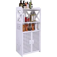 JEOBEST Badkommode Badezimmerschrank, Badschrank, Küchenschrank mit offenem Fach, (1-St, Badregal mit 2 Türen) 40 x 25 x 90 cm