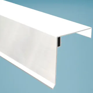 Aluminium Zierklemmdeckel mit Wetterschenkel | für 60 mm Randprofile | Weiß