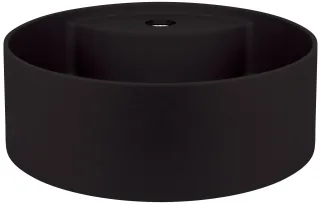 Neuesbad Serie 600 Mineralguss Aufsatzwaschtisch mit Armaturenbank, schwarz matt, D: 360mm NB1CQS_NU4B1