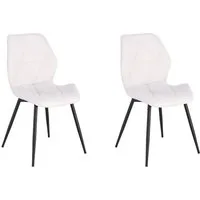 SVITA Esszimmerstuhl JAMIE (Set, 2 St), 2er Set, Küchenstühle, Kunstleder, Weiß