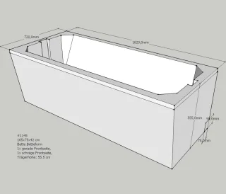 Neuesbad Wannenträger für Bette Form/Safe 165x75 SW12049