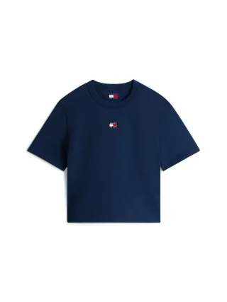 Tommy Hilfiger - Cropped T-Shirt blau - Gr. - S