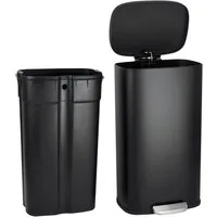 SVITA Mülleimer TQ, Fußtrittmechanismus, 30L, Inneneimer herausnehmbar, Schwarz