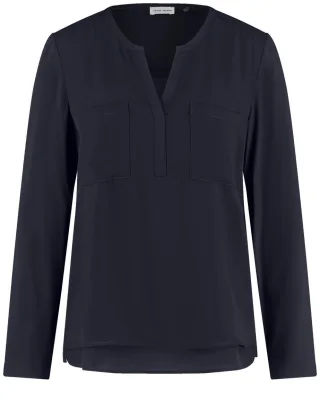 GERRY WEBER Collection - Blusenshirt mit Material-Patch blau - Gr. - 38