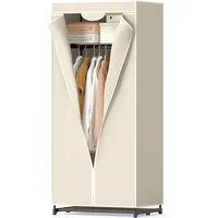 COSTWAY Stoffschrank Keiderschrank mit Kleiderstange & Ablage, 172x74x50cm