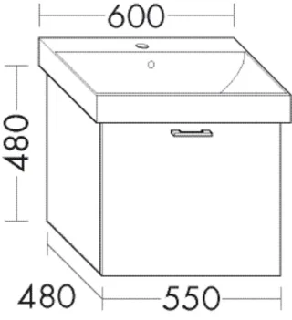 Burgbad Waschtischunterschrank System 30 Preisgruppe 1 Aqua 480x550x480 Frassino Dekor Cappuccino WWCS055F6315