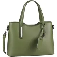 ITALYSHOP24 Schultertasche Made in Italy Damen echt Leder Henkeltasche Shopper Lederhandtasche, Italienische Umhängetasche Cross Over Body Hobo Bag, Premium Qualität
