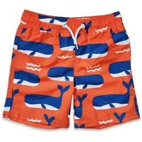Toby Tiger Badeshorts Schwimmshorts mit Wal und Wellen Print