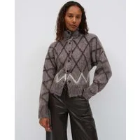 OPUS Strickjacke Dargyle aus weichem Strick Lockere Silhouette mit geradem Schnitt und überschnittener Schulter