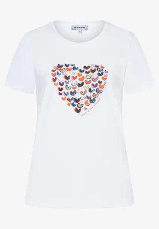 MORE & MORE - T-Shirt mit Herz weiß - Gr. - 38