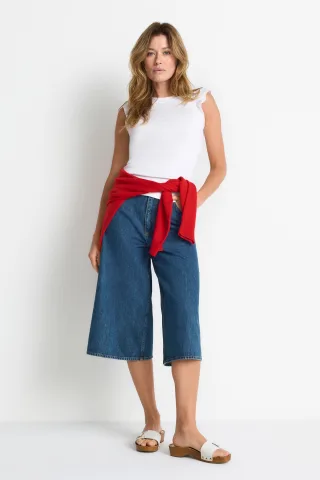 Rich & Royal - Organic Rib Volant Top white - Gr. - M