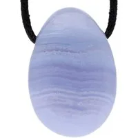 Lebensquelle Plus Kettenanhänger Chalcedon, blau Tropfenanhänger