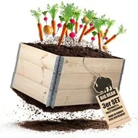 BigDean Hochbeet 3 Stück Hochbeet für Garten Holz Beet Hochbeete-Kit Palettenrahmen (Set, 3 St., Palettenrahmen), Faltbar, Stapelbar