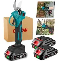 ONEVAN Akku-Astschere 25mm Bürstenloser Gartenschere mit 2 x 1500mAh 21V Akkus, Professionelle Elektro-Baumschere für Zweige, Sträucher, Stämme