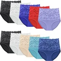 emeco Boxershorts 5er Damen Slips Unterhosen High Waist Baumwolle Hohe Taille 6009 M
