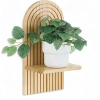 FOUORTUNATE-BEE Wandregal Boho Wandregal Holz Bogenform Wanddeko Pflanzenregal Hängeregal, 1-tlg., Wandregal für Wohnzimmer Schlafzimmer Babyzimmer Küche Balkon Deko