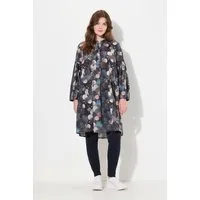 Ulla Popken Tunika Longbluse A-Linie Rundhals Langarm Biobaumwolle