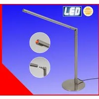 TRANGO LED Tischleuchte, 7489 LED Tischleuchte *STRAIGHT* Edelstahl-Optik Schreibtischlampe I Tischlampe I Leseleuchte I Lichtleise inkl. 1x 6.5 Watt LED Modul, 400 Lumen LED Leuchtmittel 3000K warmweiß