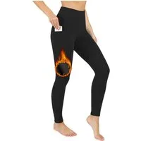 Blusmart Thermoleggings Fleece-Leggings für Herbst und Winter (Damen-Bauchstraffung mit hoher Taille, um warm zu bleiben, 1-tlg., Mit Doppeltaschen) Fitness-Trainings-Sport-Leggings