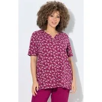 Ulla Popken T-Shirt T-Shirt gemustert A-Linie Tunika-Ausschnitt