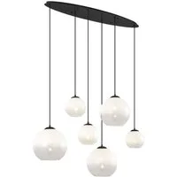 Qazqa Pendelleuchte Misty, ohne Leuchtmittel, Warmweiß, QAZQA Hängeleuchte, e27, Schwarz, Stahl, Modern