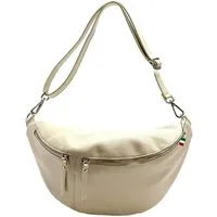 FLORENCE Gürteltasche Florence Echtleder Gürteltasche extragroß (Gürteltasche, Gürteltasche), Damen Tasche Echtes Leder beige, Made-In Italy