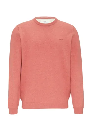 s.Oliver Red Label - Strickpullover mit Logo-Stickerei pink - Gr. - XXL