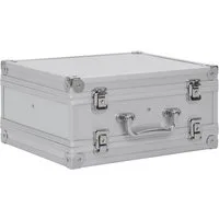 vidaXL Koffer Waffenkoffer Aluminium ABS Silbern