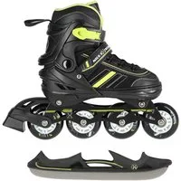 NILS EXTREME Inlineskates 2-IN-1 Inliner Schlittschuhe Rollschuhe wechselbare Kufen, Verstellbare Größe & verstellbare Rollen