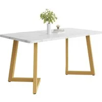 Flieks Esstisch (1-St., nur Tisch), Küchentisch mit Metallbeinen Marmortisch Schreibtisch