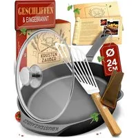Krustenzauber Bratpfanne Geschliffene Gusseisenpfanne Induktion einzeln oder im Set