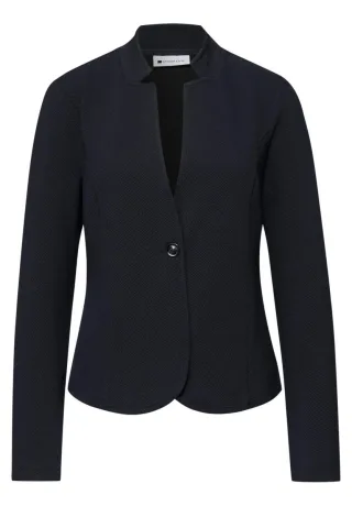 Street One - Strukturierter Jersey Blazer mit V-Ausschnitt blau - Gr. - 34