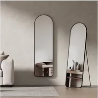 EMKE Standspiegel Bogen Standspiegel Ganzkörperspiegel mit Rahmen aus Aluminiumlegierung, für Wohn-,Schlaf-, Aufenthalt und Ankleidezimmer
