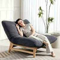 KLAM HOME Relaxsessel Loungesessel Sessel für Erwachsene Weißer Kordelstoff (Akzent-Sessel ohne Arme mit Rückenlehne Ergonomisch), Einzelsessel für Wohnzimmer Schlafzimmer Einrichtung Akzentmöbel