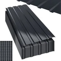 Clanmacy Trapezblech Deckenplatten 24st 115x45cm 12 Wellplatte Dachpaneele Profilblech, 115x45x0.25 mm (Set 24-St) UV-Schutz, Wasserfest, Wetterfest, Rostresistent, Korrosionsbeständig