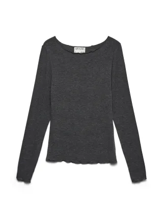 Aware - AWGLESHA LS BOATNECK TOP NOOS Dark Grey Melange - Gr. - S