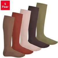 Footstar Langsocken EVERYDAY! 5 PAAR Damen & Herren Kniestrümpfe Lange Socken kniehoch