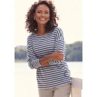 Elbsand Langarmshirt Tooske mit Ringelmuster, dezenter Logodruck, casual